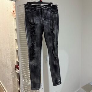 SOLD Guess Stylish Black Distressed Women Jeans